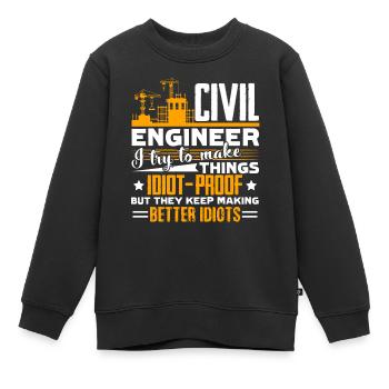Bauingenieur Funny Bauingenieur - Kinder Premium Organic Sweatshirt - Schwarz - Vorne - AI Model Kid Female (0cm)