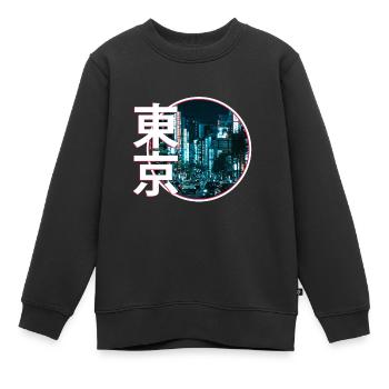 Japon - Sweat Premium enfant bio - noir - Devant - AI Model Kid Female (0cm)