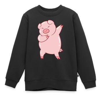 Dabbing Pig Dabbendes Porc ferme enfants - Sweat Premium enfant bio - noir - Devant - AI Model Kid Female (0cm)