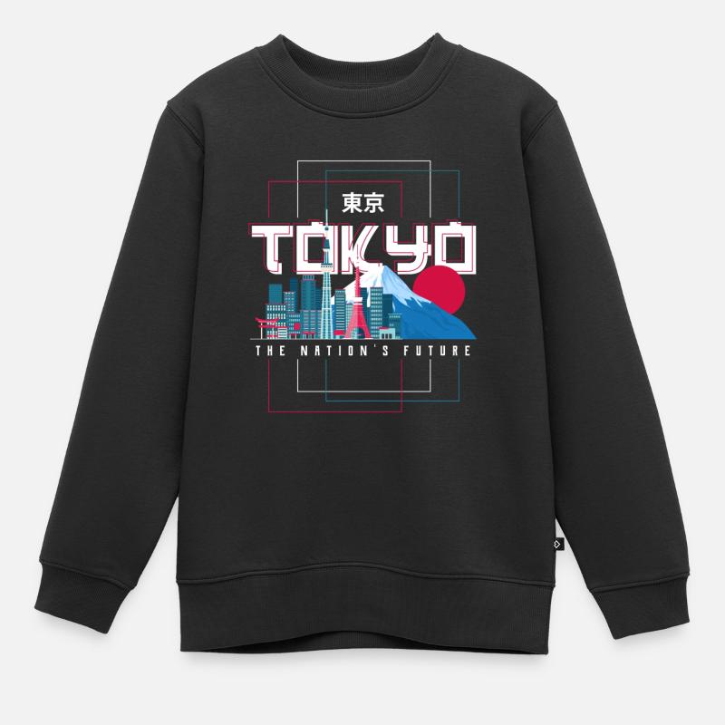 Japon - Sweat Premium enfant bio - noir
