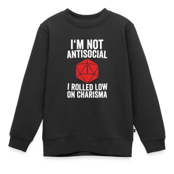 -Spieler antisozial - Kinder Premium Organic Sweatshirt - Schwarz - Vorne - AI Model Kid Female (0cm)