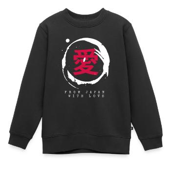 Japan - Kinder Premium Organic Sweatshirt - Schwarz - Vorne - AI Model Kid Female (0cm)