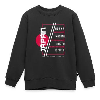 Japon - Sweat Premium enfant bio - noir - Devant - AI Model Kid Female (0cm)