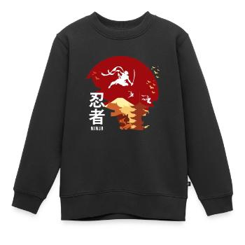 Japan - Kinder Premium Organic Sweatshirt - Schwarz - Vorne - AI Model Kid Female (0cm)