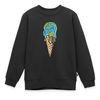 Melting World Eistüte - Kinder Premium Organic Sweatshirt - Schwarz - Vorne - AI Model Kid Female (0cm)
