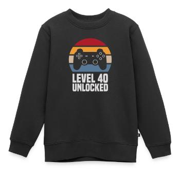 Level 40 Unlocked 40. Geburtstag Gamer Zocker - Kinder Premium Organic Sweatshirt - Schwarz - Vorne - AI Model Kid Female (0cm)