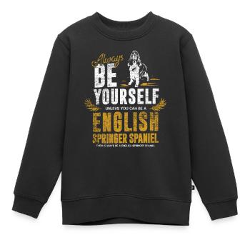 Geschenk English Springer Spaniel - Kinder Premium Organic Sweatshirt - Schwarz - Vorne - AI Model Kid Female (0cm)