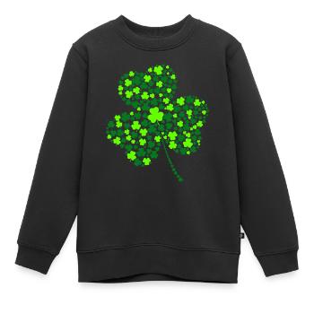 St. Patricks Day St. Patricks Day Klee - Kinder Premium Organic Sweatshirt - Schwarz - Vorne - AI Model Kid Female (0cm)