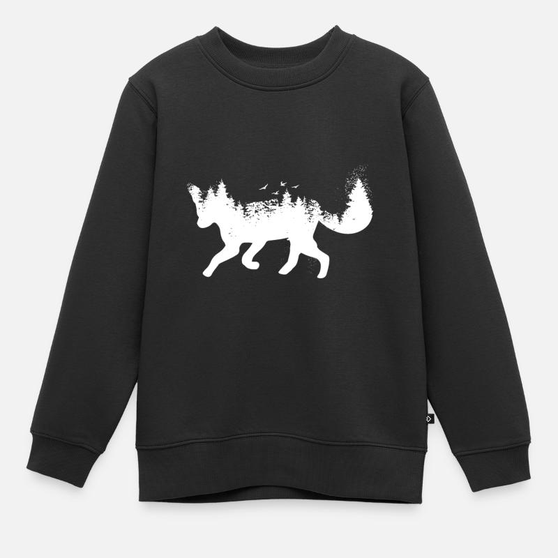 Renard - Sweat Premium enfant bio - noir