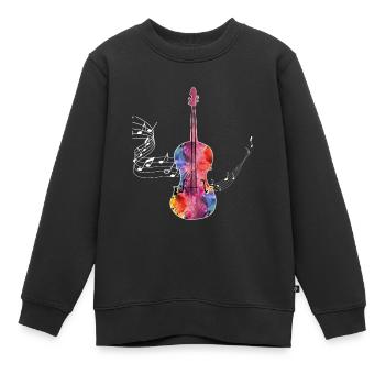 Violon - Sweat Premium enfant bio - noir - Devant - AI Model Kid Female (0cm)