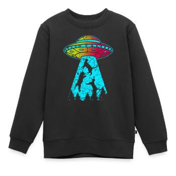 Alien Ufo Space Ausserirdisch Tierisch Weltraum - Kinder Premium Organic Sweatshirt - Schwarz - Vorne - AI Model Kid Female (0cm)