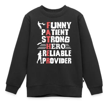 Fête des pères Bonne fête des pères - Sweat Premium enfant bio - noir - Devant - AI Model Kid Female (0cm)