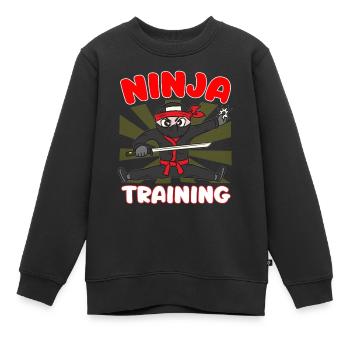NINJA IN TRAINING - Kinder Premium Organic Sweatshirt - Schwarz - Vorne - AI Model Kid Female (0cm)