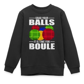 Petanque Aktuell Boule Kugeln Geschenk - Kinder Premium Organic Sweatshirt - Schwarz - Vorne - AI Model Kid Female (0cm)