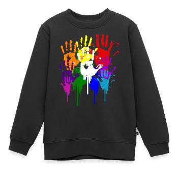 Mains colorées splendeur de l'idée de cadeau de couleur - Sweat Premium enfant bio - noir - Devant - AI Model Kid Female (0cm)