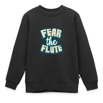 flûte - Sweat Premium enfant bio - noir - Devant - AI Model Kid Female (0cm)