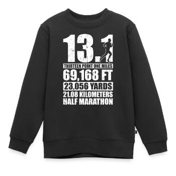 Halbmarathon 13,1 Meilen - Kinder Premium Organic Sweatshirt - Schwarz - Vorne - AI Model Kid Female (0cm)