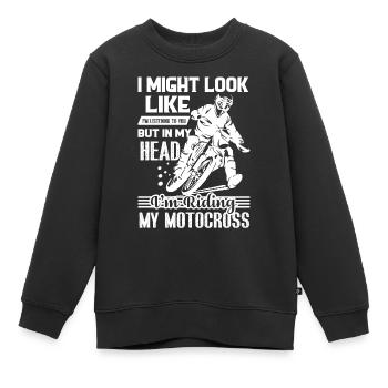 Motocross auf meinem Motocross - Kinder Premium Organic Sweatshirt - Schwarz - Vorne - AI Model Kid Female (0cm)