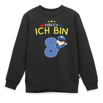 8.Geburtstag Junge Polizist Kind Polizei Geschenk - Kinder Premium Organic Sweatshirt - Schwarz - Vorne - AI Model Kid Female (0cm)