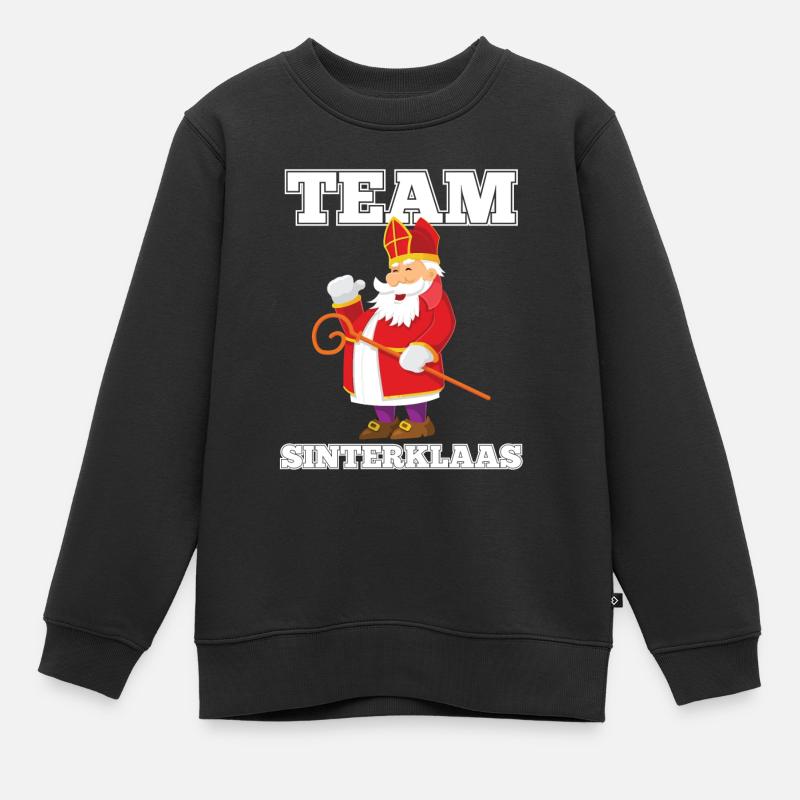 Graphique de l'équipe de Noël hollandaise de Sinterklaas - Sweat Premium enfant bio - noir