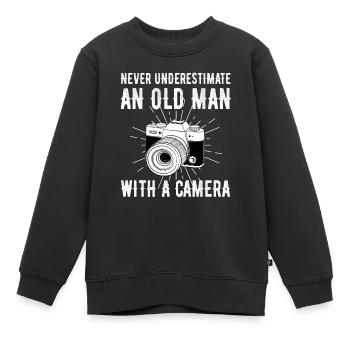 Fotograf - Kinder Premium Organic Sweatshirt - Schwarz - Vorne - AI Model Kid Female (0cm)