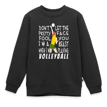 Volleyball Volleyballer - Kinder Premium Organic Sweatshirt - Schwarz - Vorne - AI Model Kid Female (0cm)