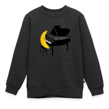 Banane Piano Piano Classique Musique Symphonie - Sweat Premium enfant bio - noir - Devant - AI Model Kid Female (0cm)