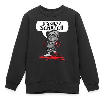 ITS ONLY A SCRATCH Chevalier avec blessure à la viande Humour - Sweat Premium enfant bio - noir - Devant - AI Model Kid Female (0cm)