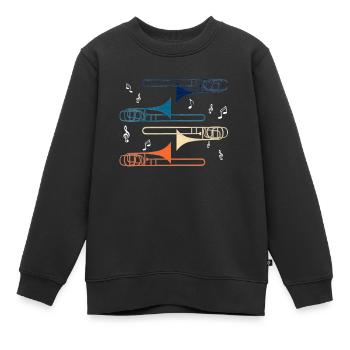 Posaune Trombone Volksmusik Geschenk - Kinder Premium Organic Sweatshirt - Schwarz - Vorne - AI Model Kid Female (0cm)