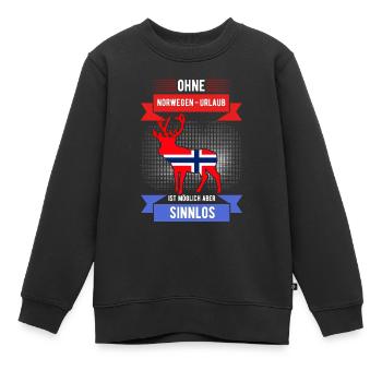 Norwegen - Kinder Premium Organic Sweatshirt - Schwarz - Vorne - AI Model Kid Female (0cm)