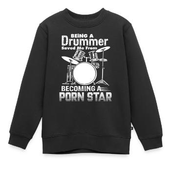 Schlagzeuger Als Schlagzeuger - Kinder Premium Organic Sweatshirt - Schwarz - Vorne - AI Model Kid Female (0cm)