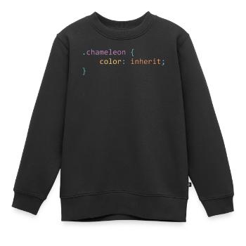 Chameleon css - cadeau ringard et geek - Sweat Premium enfant bio - noir - Devant - AI Model Kid Female (0cm)