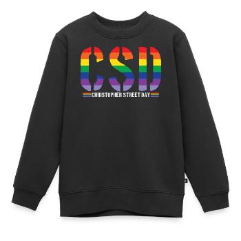 Jour de la rue Christopher CSD LGBT - Sweat Premium enfant bio - noir - Devant - AI Model Kid Female (0cm)