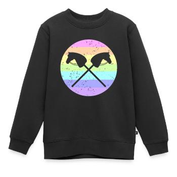 Hobby Horse, Hobby Horsing équitation hobby - Sweat Premium enfant bio - noir - Devant - AI Model Kid Female (0cm)