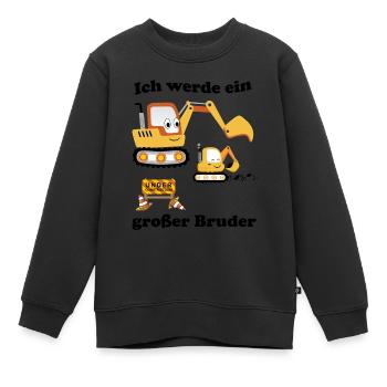 Nachwuchs verkünden Ich werde großer Bruder 2021 - Kinder Premium Organic Sweatshirt - Schwarz - Vorne - AI Model Kid Female (0cm)
