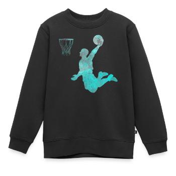 Basketball Dunking Geschenk Basketballspieler - Kinder Premium Organic Sweatshirt - Schwarz - Vorne - AI Model Kid Female (0cm)