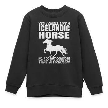 Cheval islandais - Sweat Premium enfant bio - noir - Devant - AI Model Kid Female (0cm)
