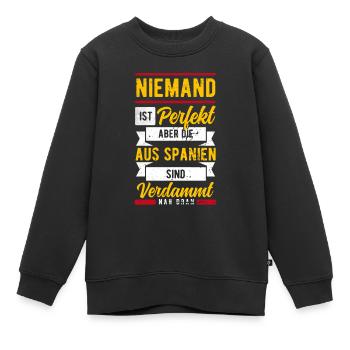 Spanien - Kinder Premium Organic Sweatshirt - Schwarz - Vorne - AI Model Kid Female (0cm)