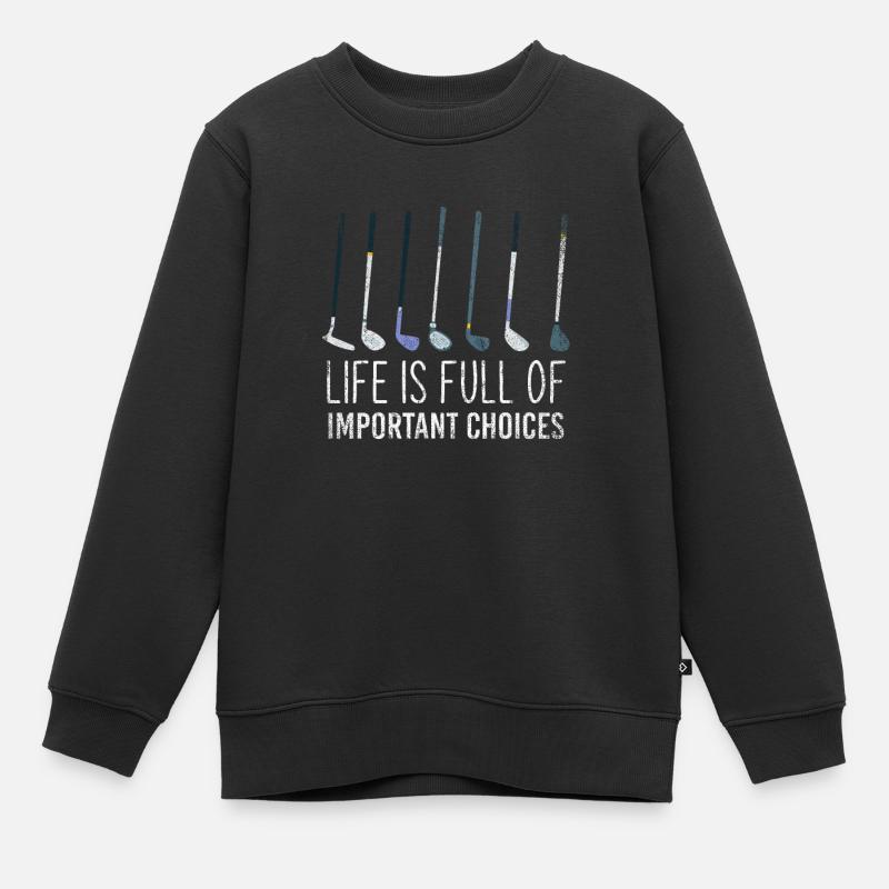 Golf Golfer - Kinder Premium Organic Sweatshirt - Schwarz