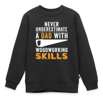 Woodworker Funny gift idea - Kids Premium Organic Sweatshirt - black - Front - AI Model Kid Female (0cm)