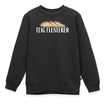 TEIG FLÜSTERER Lustiges Bäcker Geschenk Backen - Kinder Premium Organic Sweatshirt - Schwarz - Vorne - AI Model Kid Female (0cm)