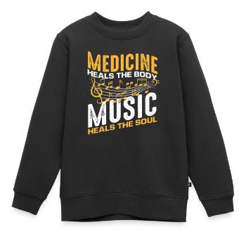 Musique Notes Professeur de musique Cadeau - Sweat Premium enfant bio - noir - Devant - AI Model Kid Female (0cm)