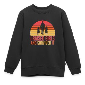 Fête des pères j'ai élevé des filles et y ai survécu 2 - Sweat Premium enfant bio - noir - Devant - AI Model Kid Female (0cm)