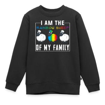 CSD Schaf Regenbogenfarben - Kinder Premium Organic Sweatshirt - Schwarz - Vorne - AI Model Kid Female (0cm)