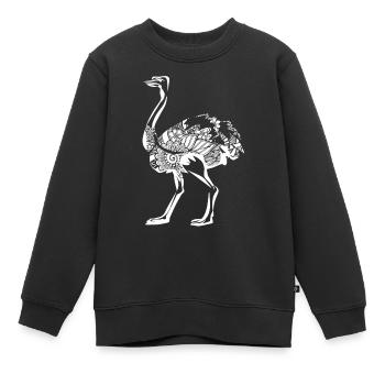 Strauß Strauß Blumenmuster - Kinder Premium Organic Sweatshirt - Schwarz - Vorne - AI Model Kid Female (0cm)