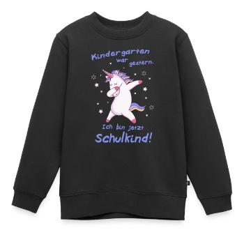 Kindergarten War Gestern Ich bin Jetzt Schulkind - Kinder Premium Organic Sweatshirt - Schwarz - Vorne - AI Model Kid Female (0cm)