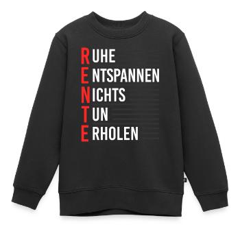 Rente - Kinder Premium Organic Sweatshirt - Schwarz - Vorne - AI Model Kid Female (0cm)