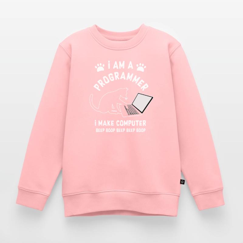 Programmer Cat Programmierer Computer Katze Kinder Premium Organic Sweatshirt
