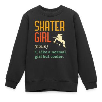 Skater Girl Shirt - Coole Skateboarding Geschenke - Ska - Kinder Premium Organic Sweatshirt - Schwarz - Vorne - AI Model Kid Female (0cm)