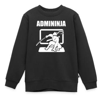 Admininja Admin Ninja Computer Scientist Funny Gift - Sweat Premium enfant bio - noir - Devant - AI Model Kid Female (0cm)